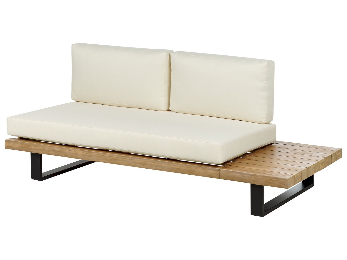 Garden Corner Sofa with Table 5 Seater MYKONOS Right Hand Certified Acacia Wood Off-White