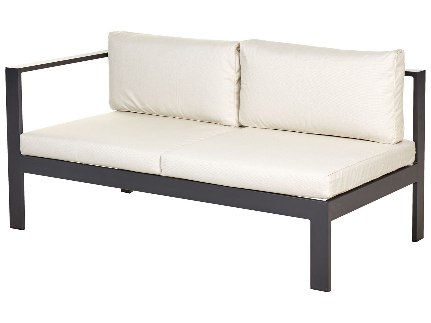 Garden Corner Sofa with Table 5 Seater MESSINA Left Hand Metal Beige