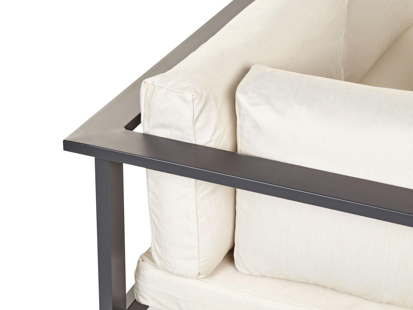 Garden Corner Sofa with Table 5 Seater MESSINA Left Hand Metal Beige