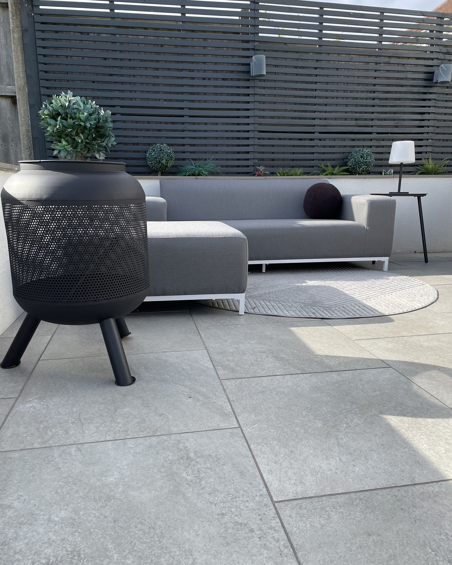 Garden Sofa Grey with White ROVIGO