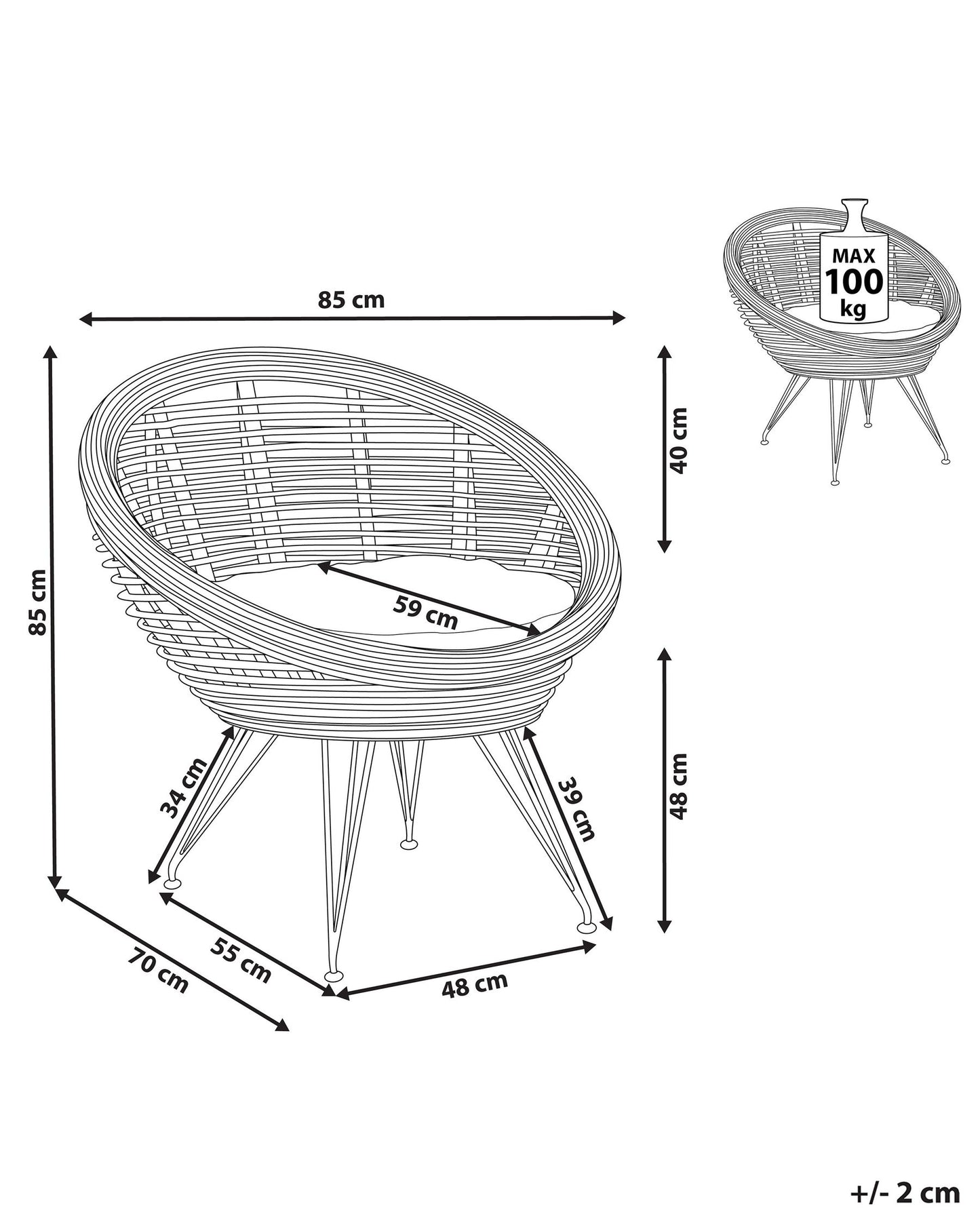 Garden Chair MARATEA Rattan Natural