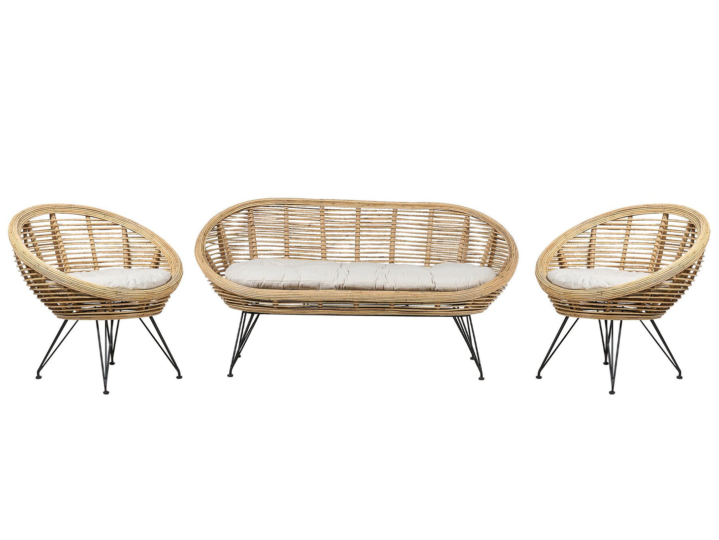 Garden Sofa Set 4 Seater MARATEA Rattan Natural