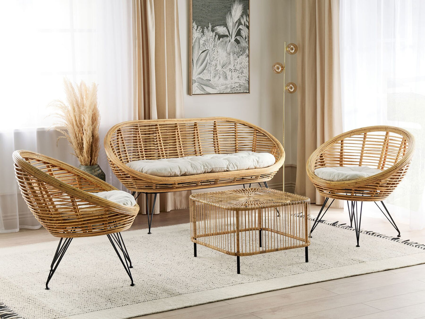 Rattan Garden Coffee Table 67 x 67 cm Natural CESENATICO