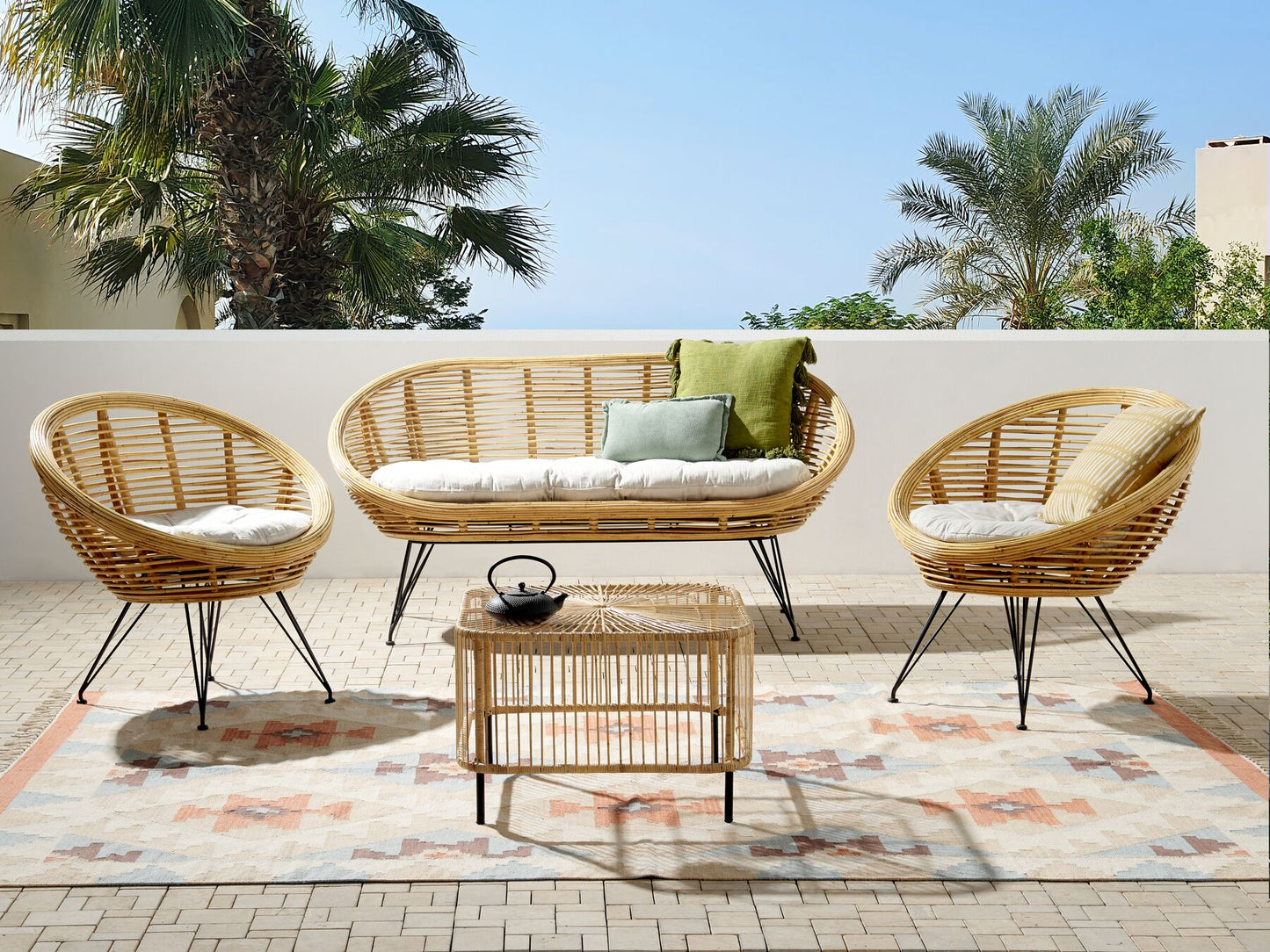 Rattan Garden Coffee Table 67 x 67 cm Natural CESENATICO