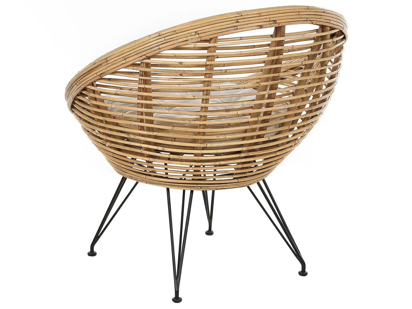 Garden Lounge Set with Table 3 Seater MARATEA/CESENATICO Rattan Natural
