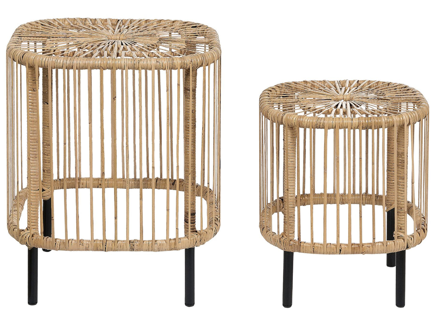 Garden Lounge Set with Table 3 Seater MARATEA/CESENATICO Rattan Natural