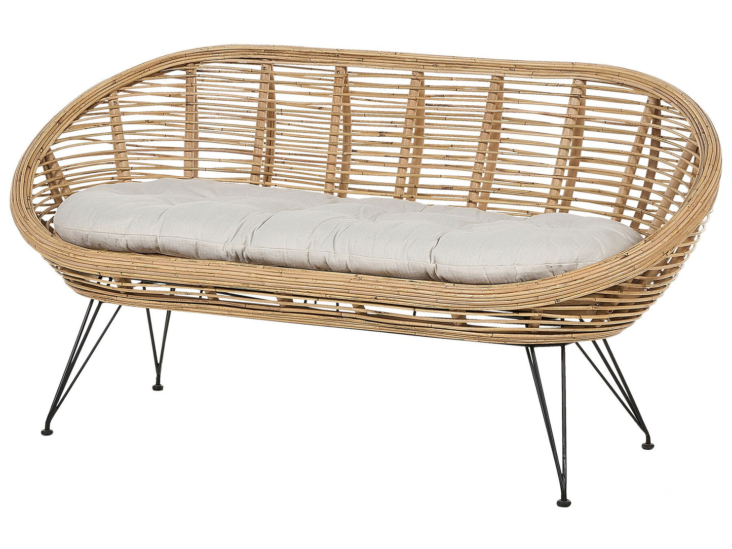 Garden Sofa Set 3 Seater MARATEA Rattan Natural