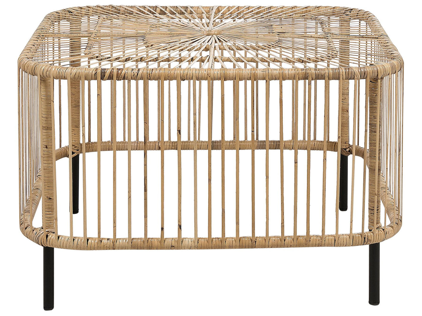 Garden Lounge Set with Table 4 Seater MARATEA/CESENATICO Rattan Natural