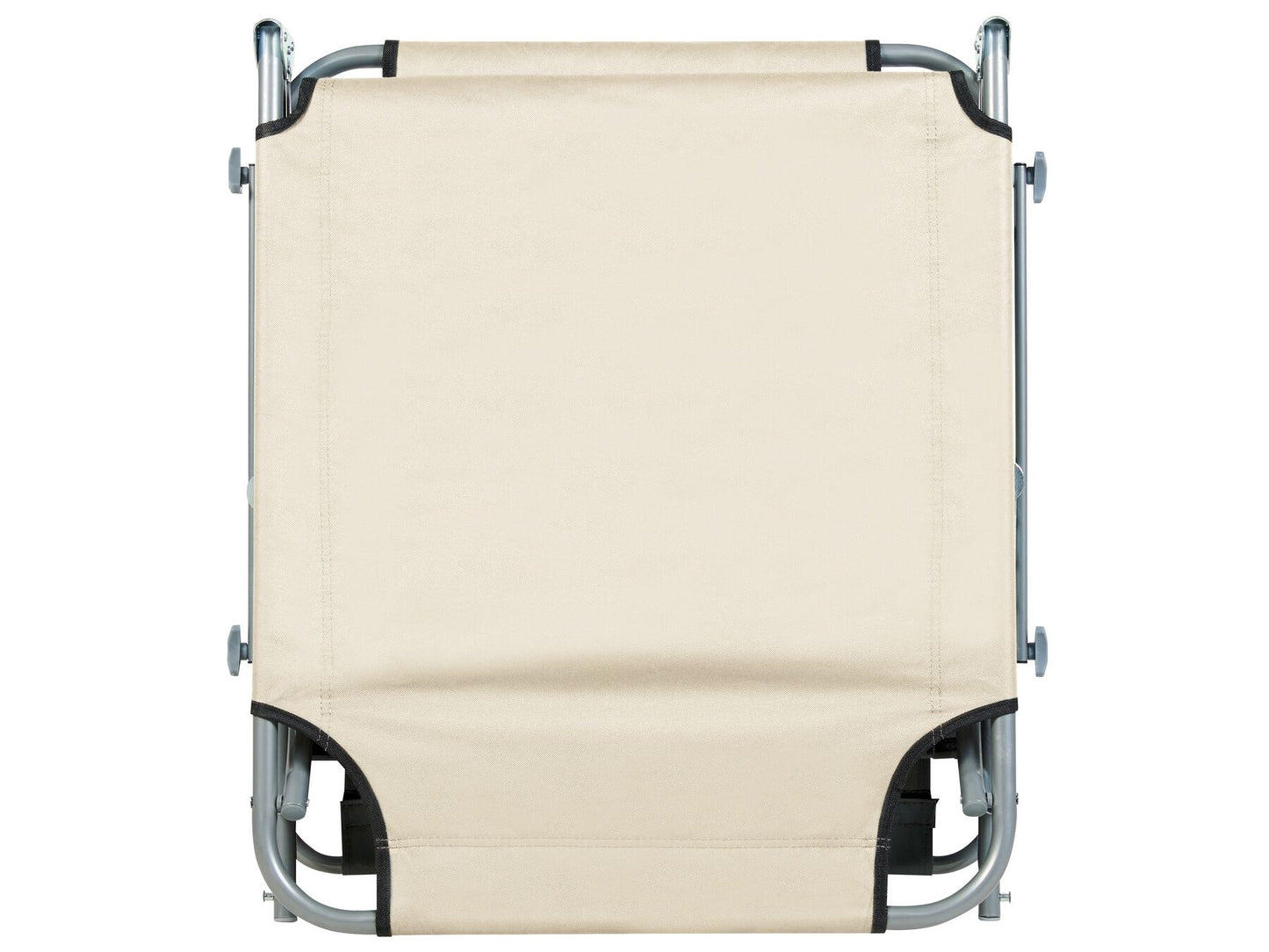 Steel Reclining Sun Lounger with Canopy Cream FOLIGNO
