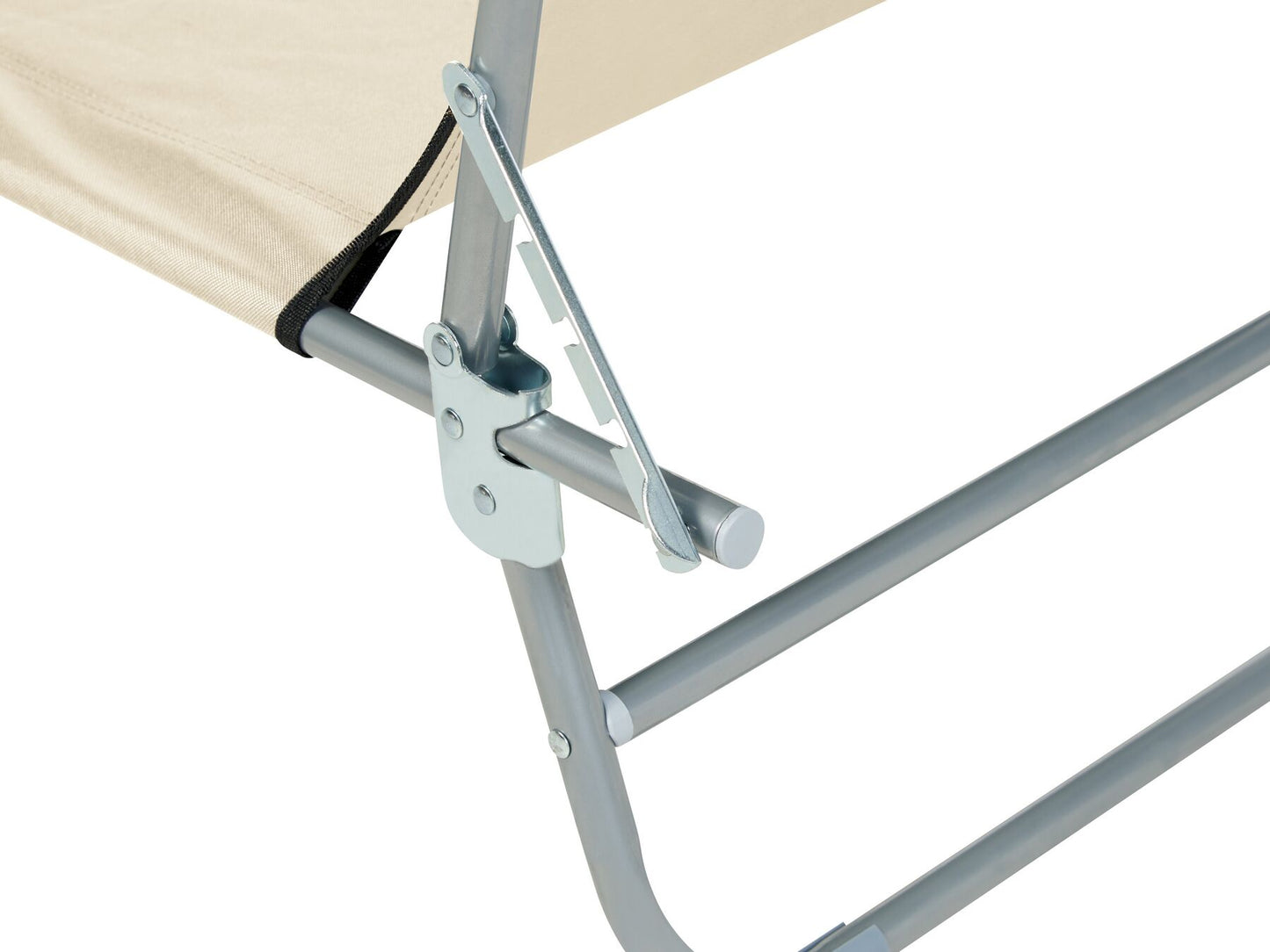 Steel Reclining Sun Lounger with Canopy Cream FOLIGNO