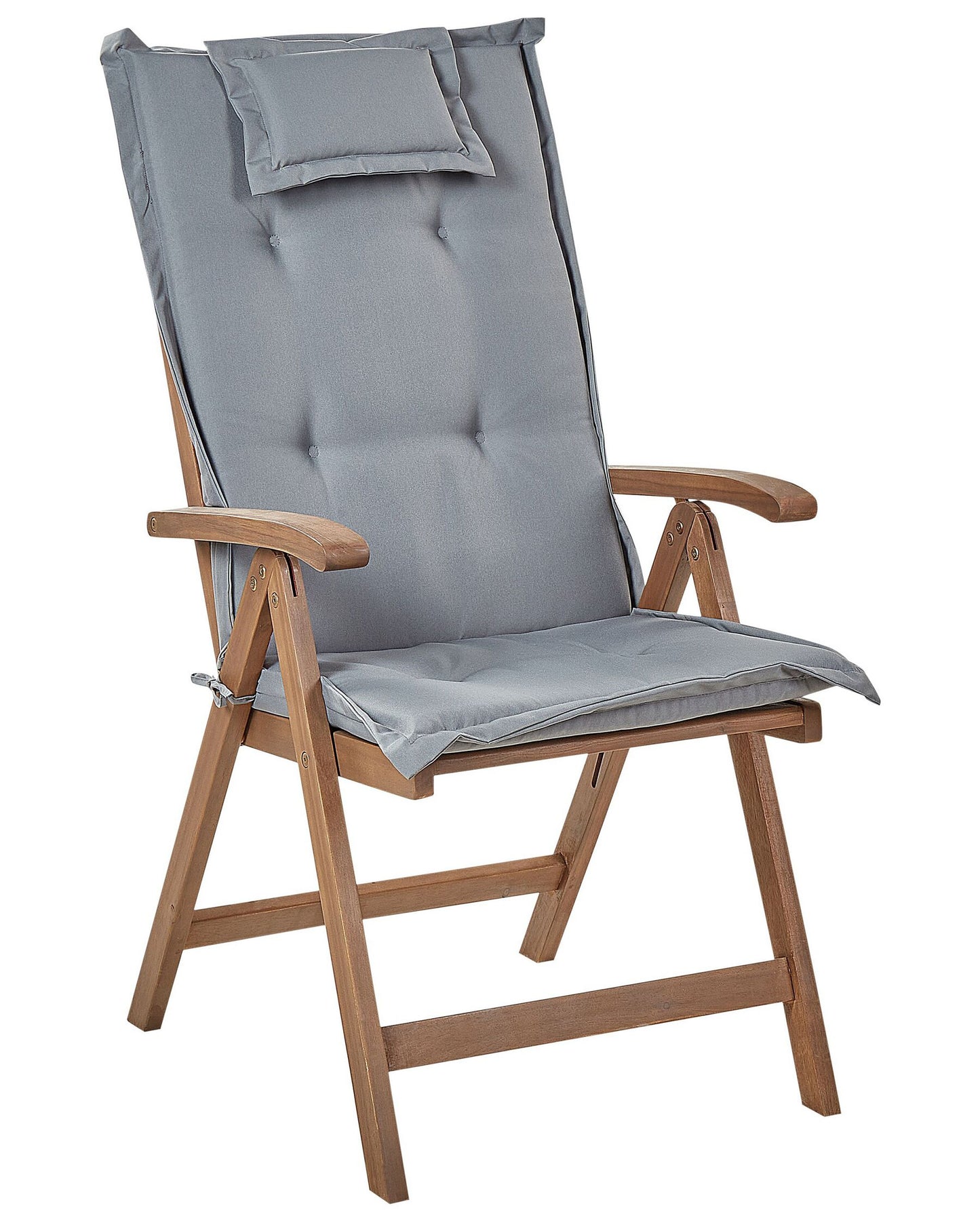 Set of 2 Garden Chairs with Cushions AMANTEA Acacia Wood Grey