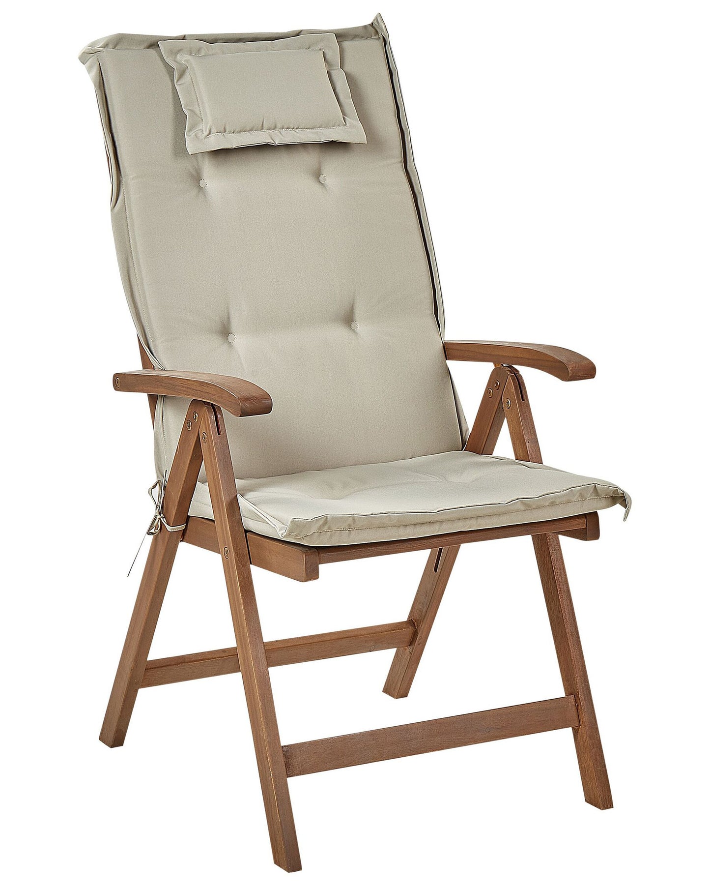 Set of 6 Garden Chairs with Cushions AMANTEA Acacia Wood Taupe