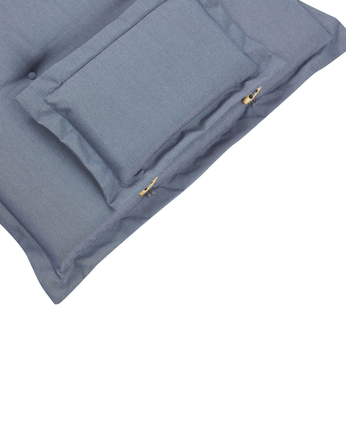 Set of 2 Garden Chairs with Cushions AMANTEA Acacia Wood Blue