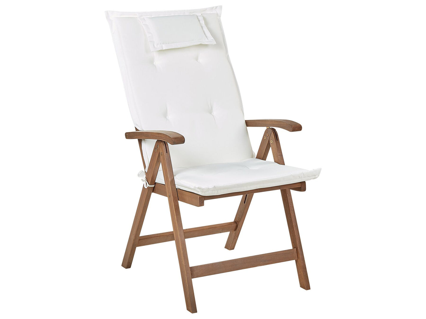 Garden Dining Set 6 Seater AMANTEA with Cushions Acacia Wood Off-White