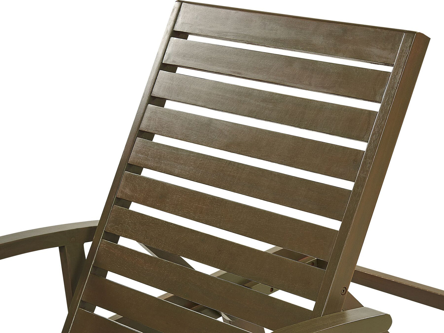 Acacia Wood Reclining Sun Lounger with Striped Blue Cushion AMANTEA