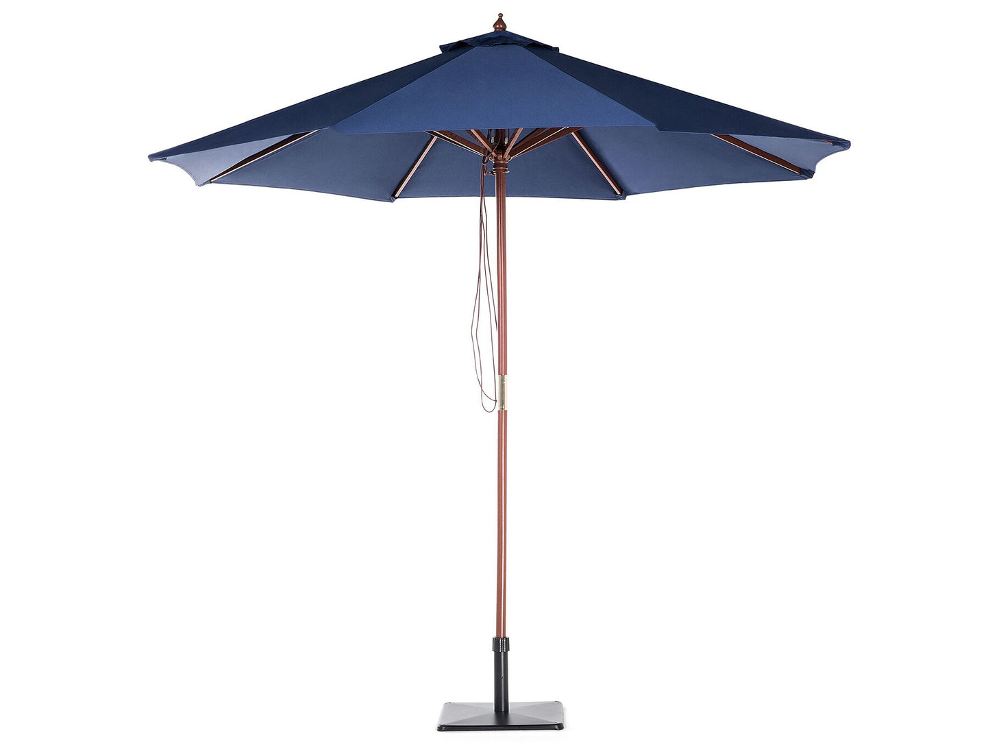Garden Dining Set 6 Seater AMANTEA with Parasol Acacia Wood Blue