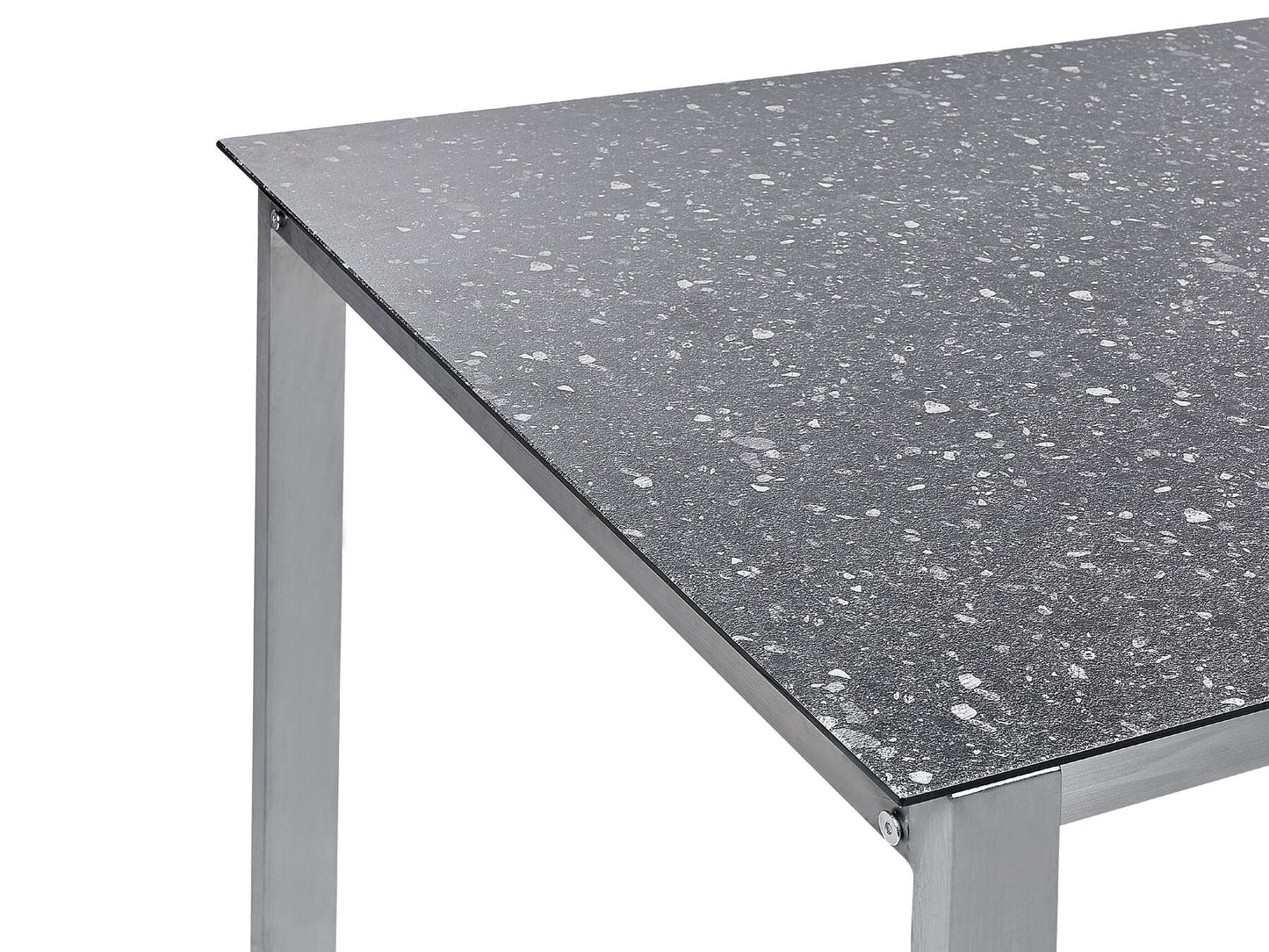 Garden Dining Set 4 Seater COSOLETO/GROSSETO Tempered Glass Granite Effect Black