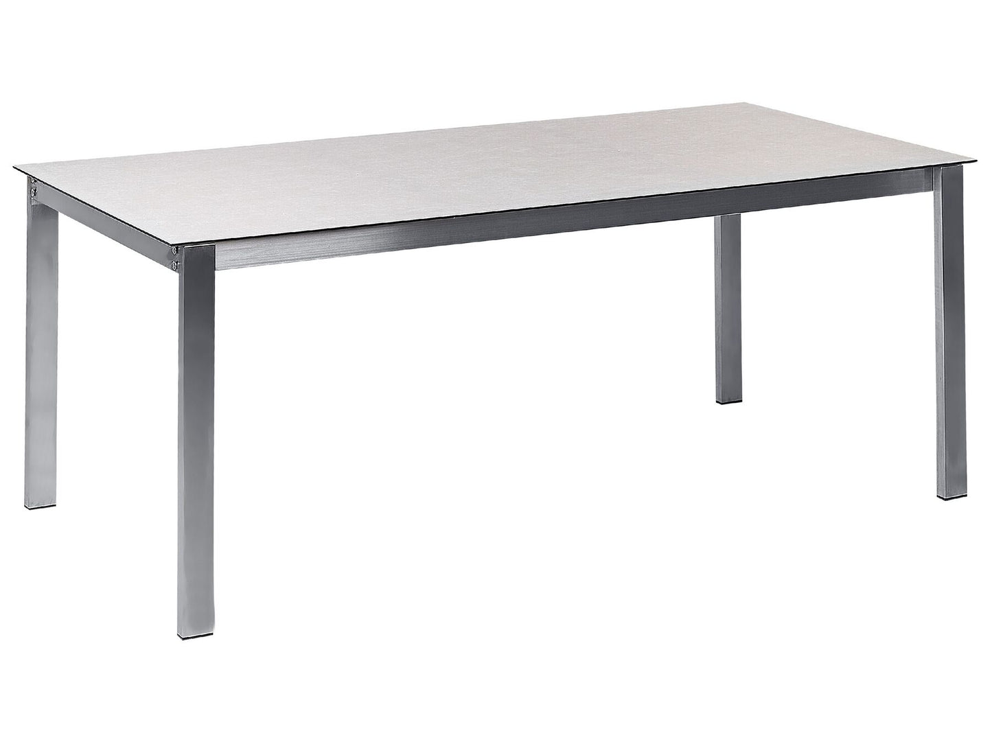 Garden Dining Set 6 Seater COSOLETO/GROSSETO Tempered Glass Marble Effect White/ Beige