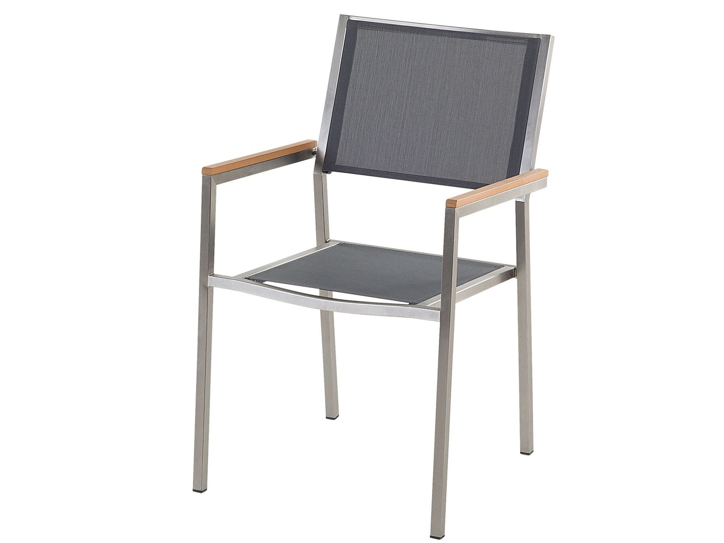 4 Seater Garden Dining Set Grey Glass Top with Grey Chairs COSOLETO/GROSSETO