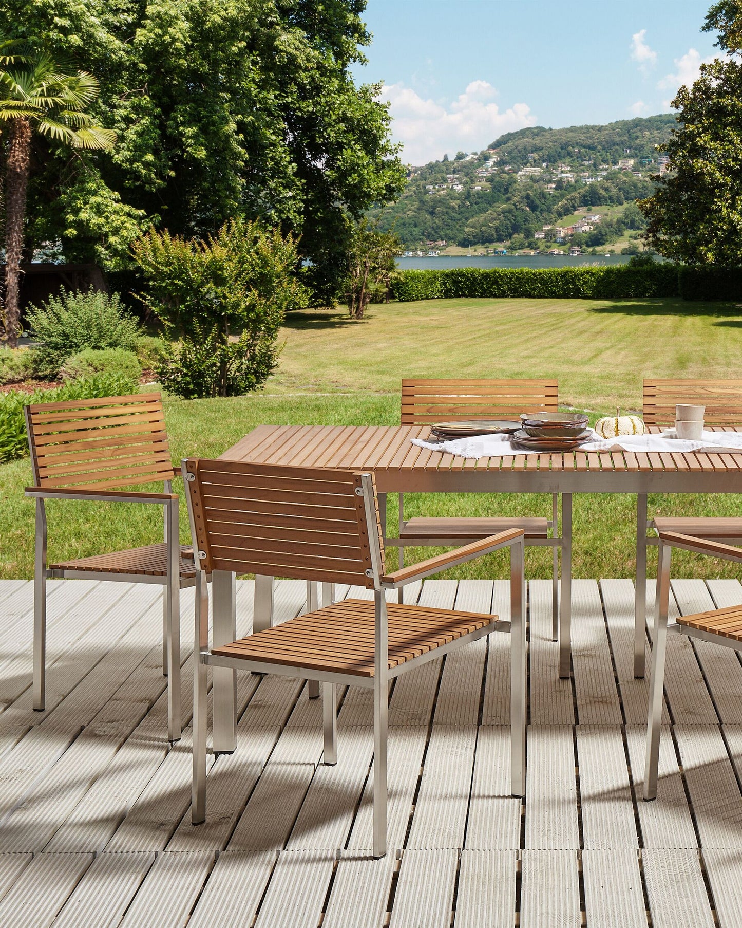 Set of 6 Garden Chairs with Cushions VIAREGGIO Brown