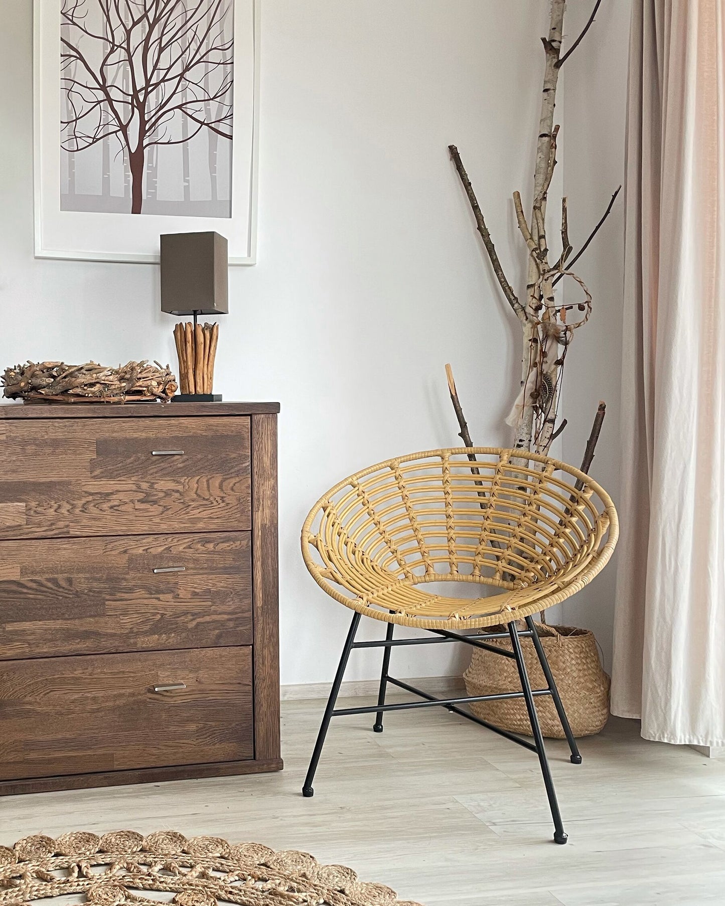 Set of 2 Garden Chairs ACERRA PE Rattan Light Brown