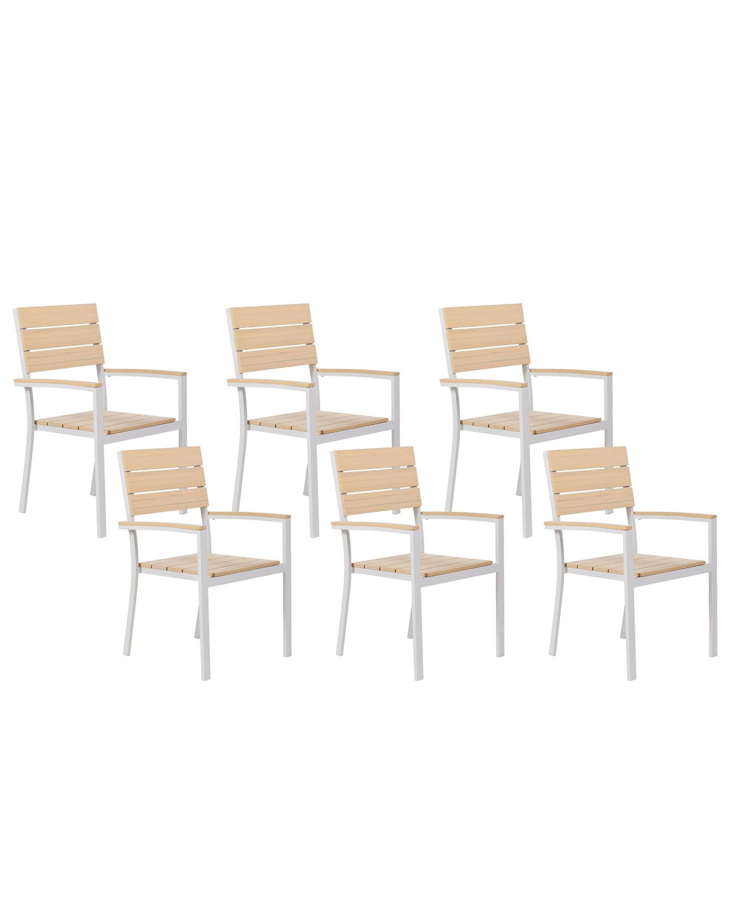Set of 6 Garden Chairs COMO Beige