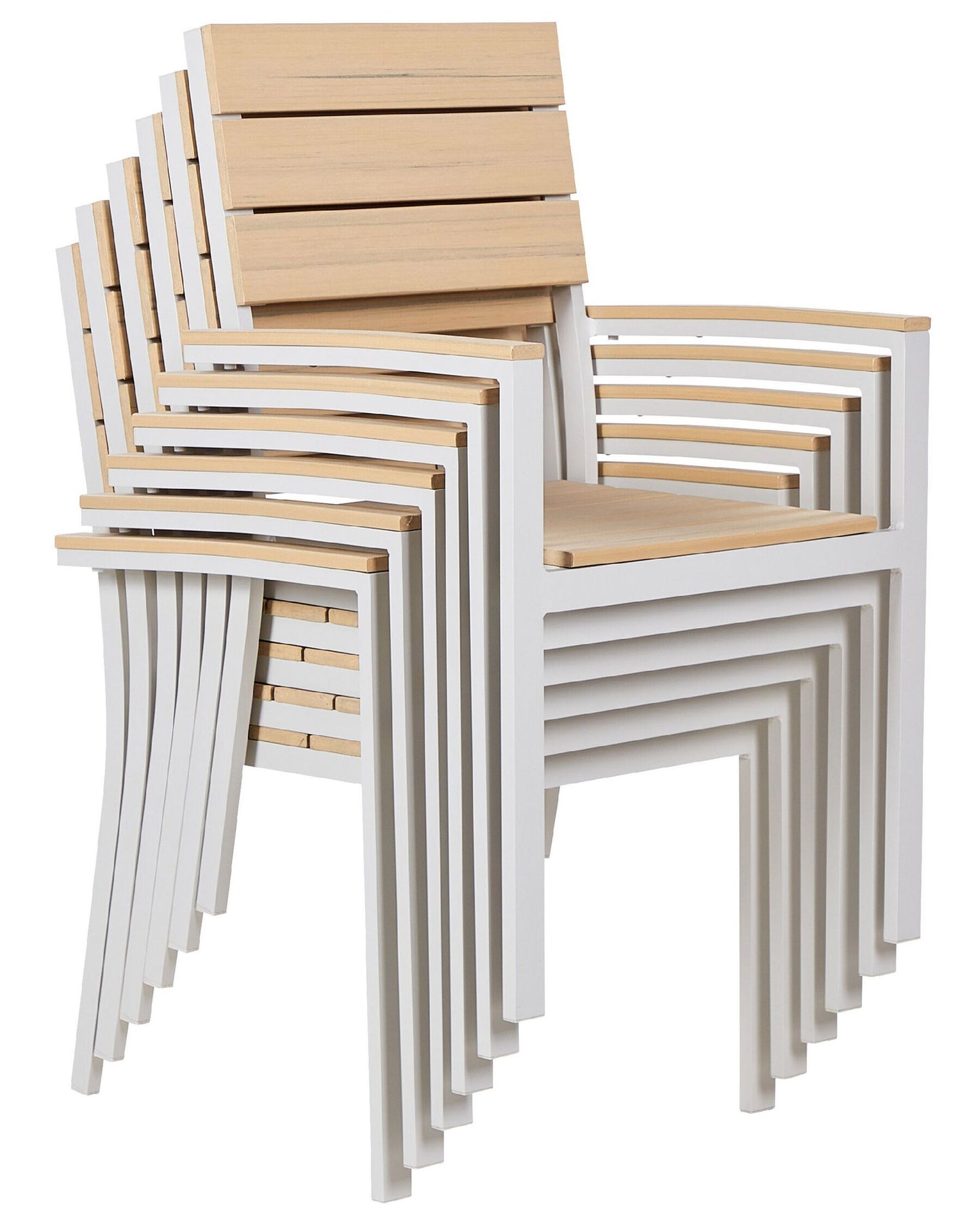 Set of 6 Garden Chairs COMO Beige