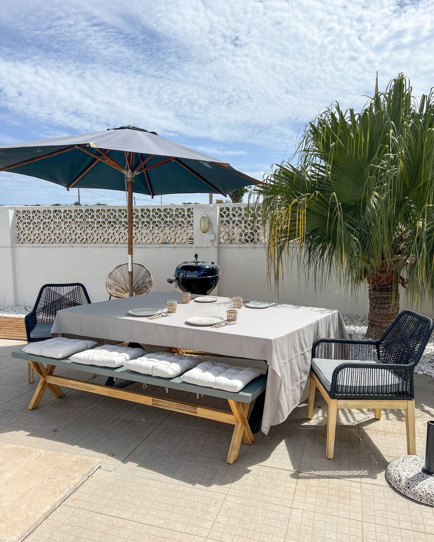 Set of 2 Garden Chairs with Cushions OLBIA Synthetic Material Black