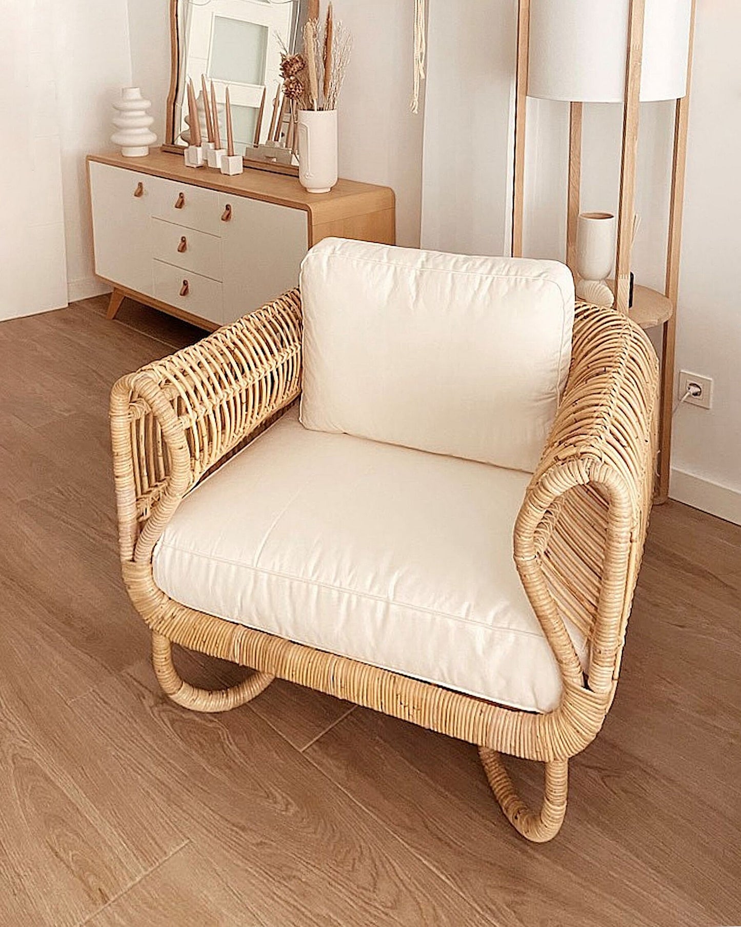 Garden Armchair DOLCEDO Rattan Natural