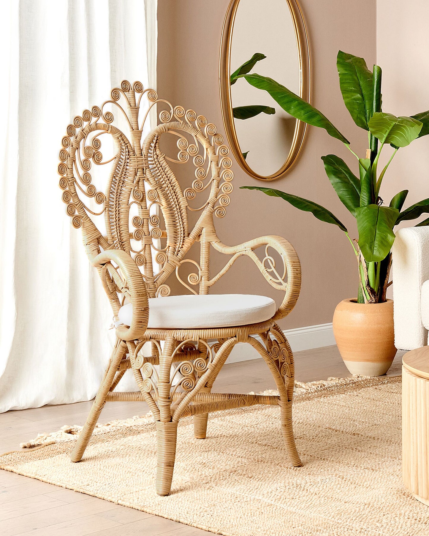 Peacock Chair CARRARA Rattan Natural