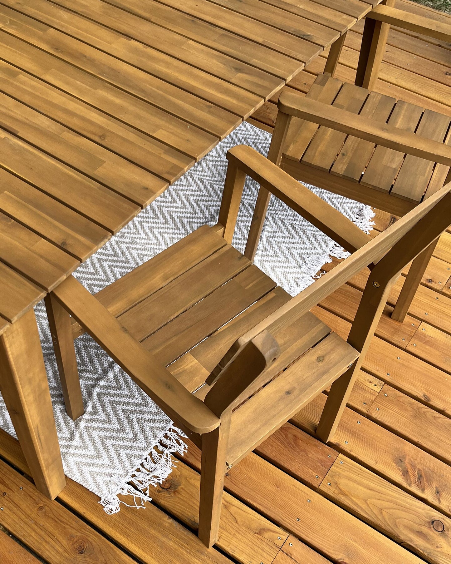 Set of 2 Garden Chairs FORNELLI Acacia Wood Brown