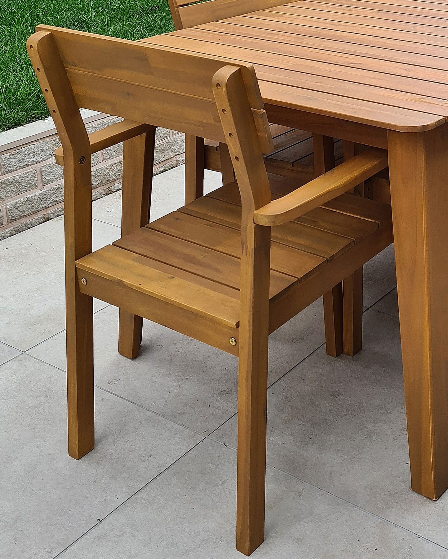 Set of 2 Garden Chairs FORNELLI Acacia Wood Brown