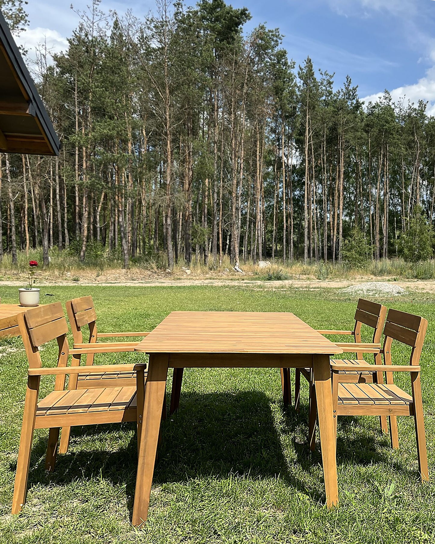 Set of 4 Garden Chairs FORNELLI Acacia Wood Brown