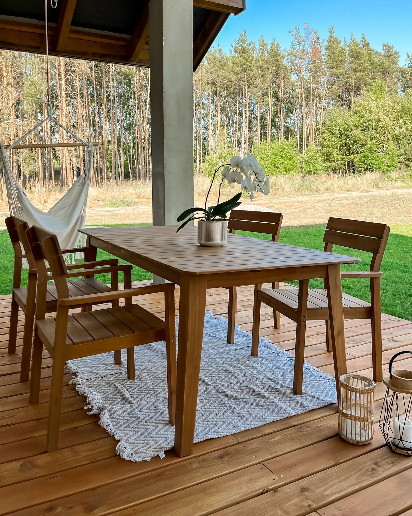 Set of 4 Garden Chairs FORNELLI Acacia Wood Brown