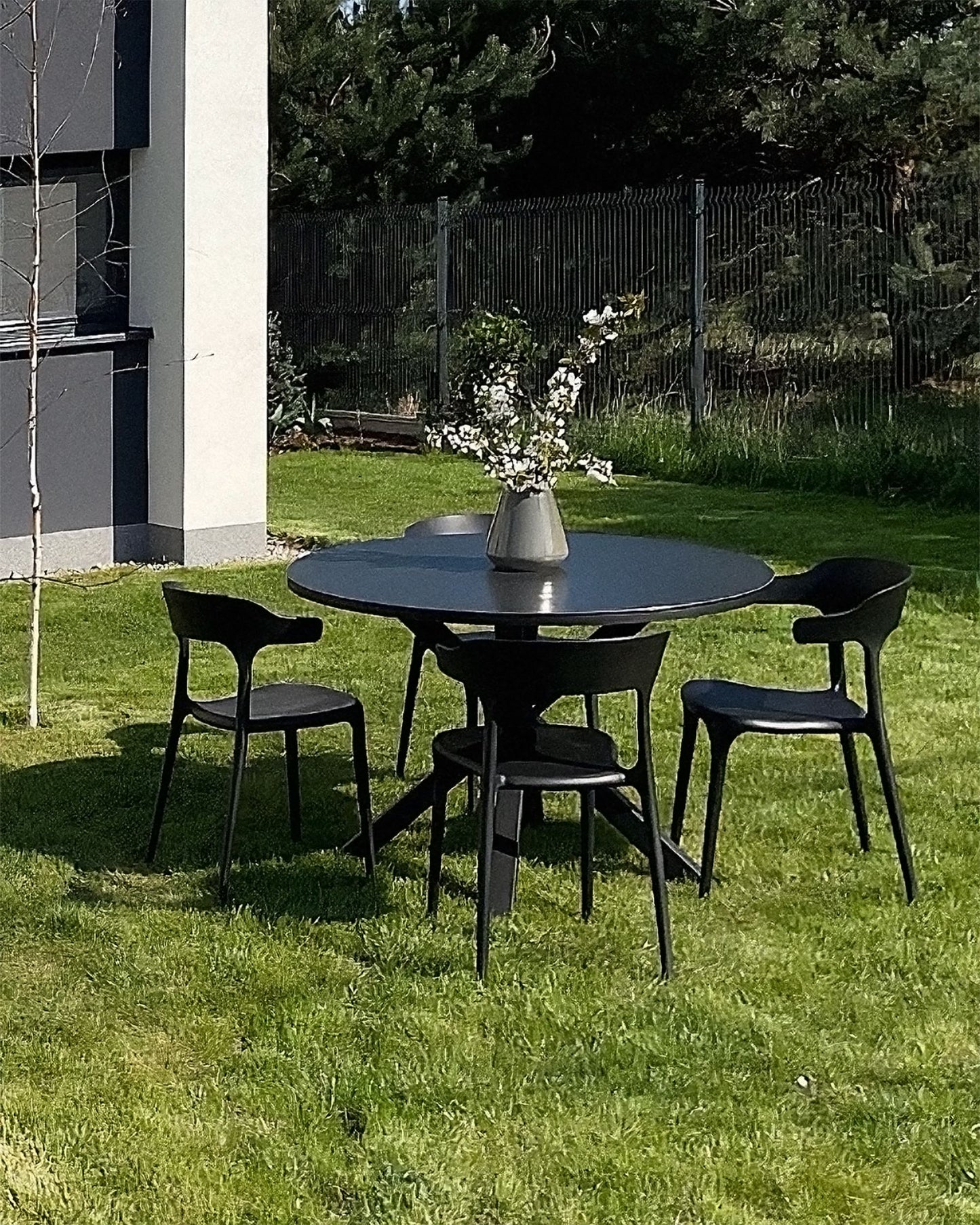 Set of 4 Garden Chairs GUBBIO Black