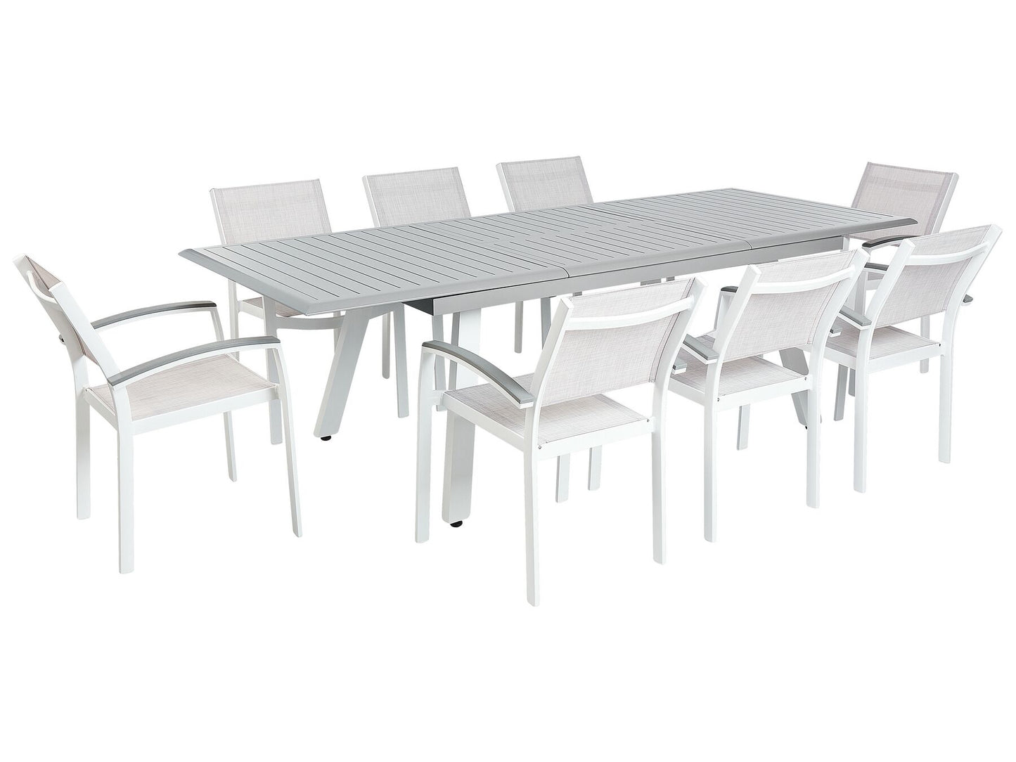 Garden Dining Set 8 Seater PERETA Metal Grey