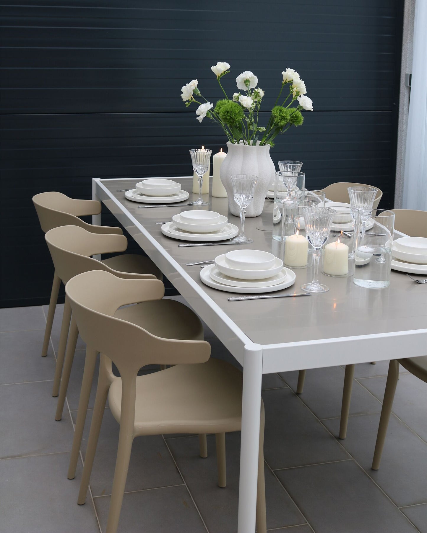 Set of 4 Garden Chairs GUBBIO Sand Beige