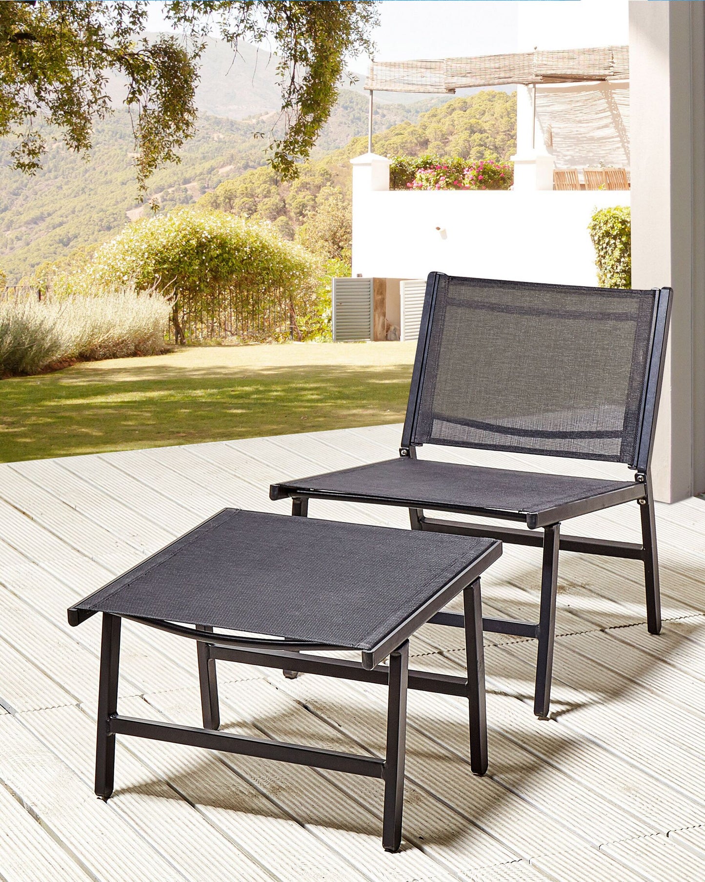 Garden Chair MARCEDDI Metal Black