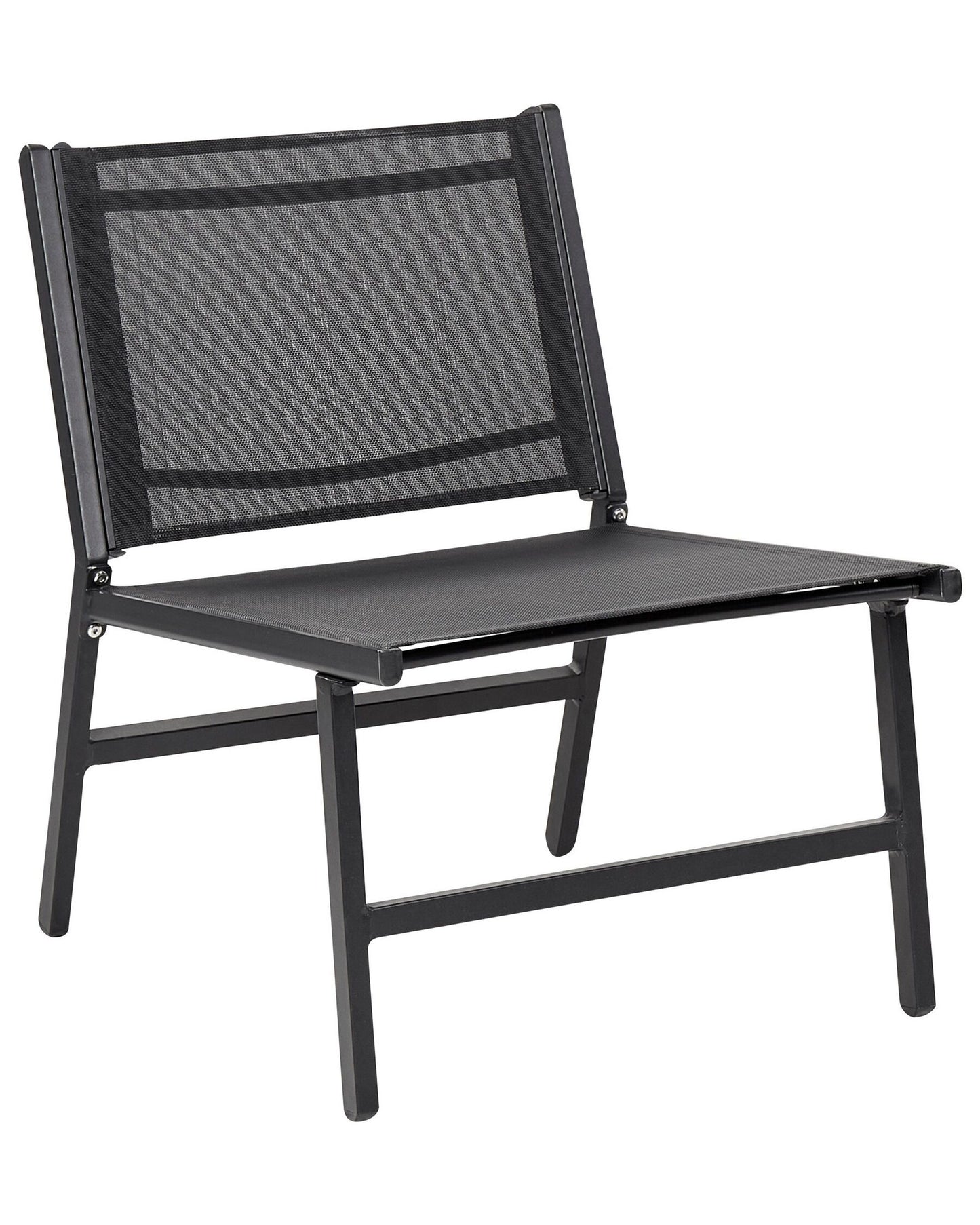 Set of 2 Garden Chairs MARCEDDI with Footstool Metal Black