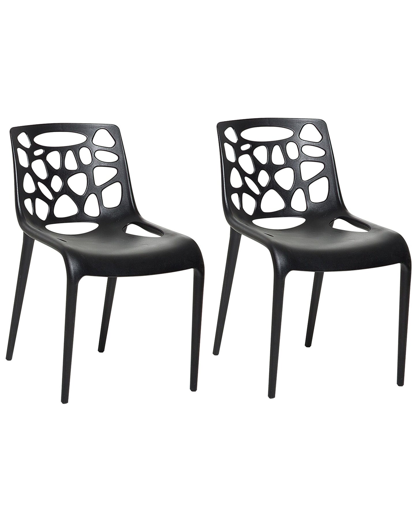 Set of 2 Dining Chairs MORGAN Synthetic Material Black
