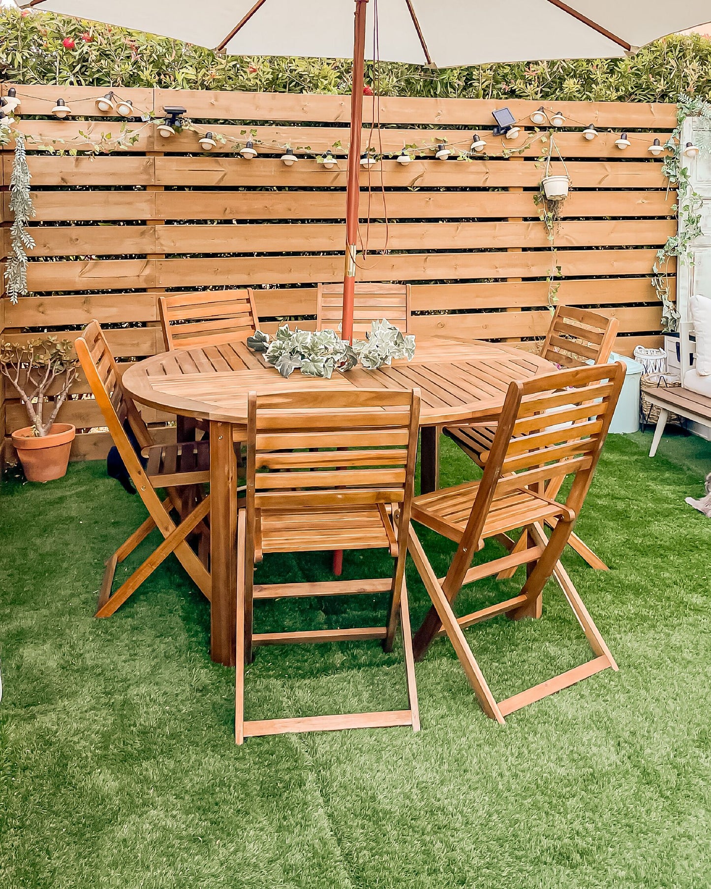 Set of 6 Garden Chairs TOLVE Acacia Wood Brown