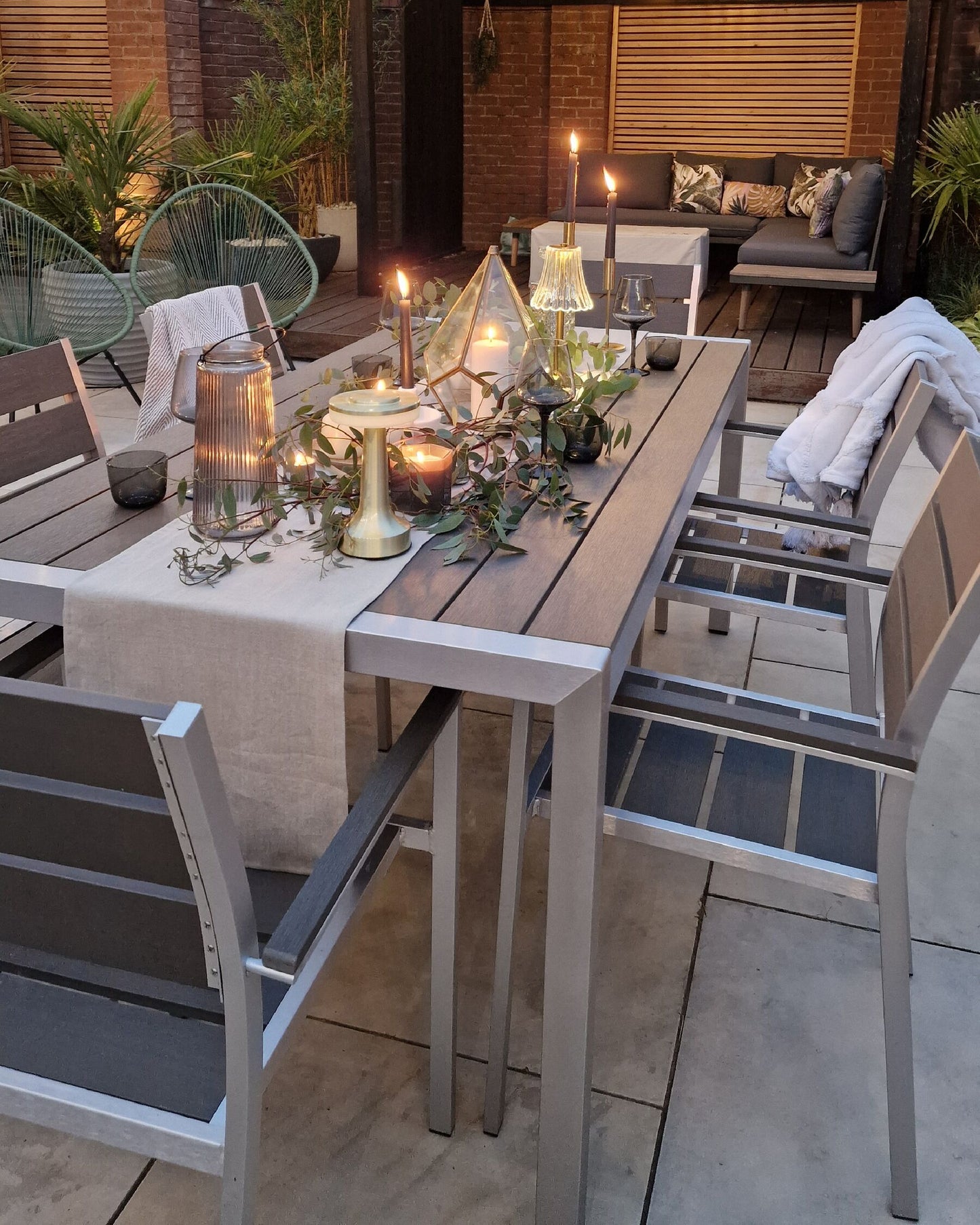 Set of 6 Garden Chairs VERNIO Grey