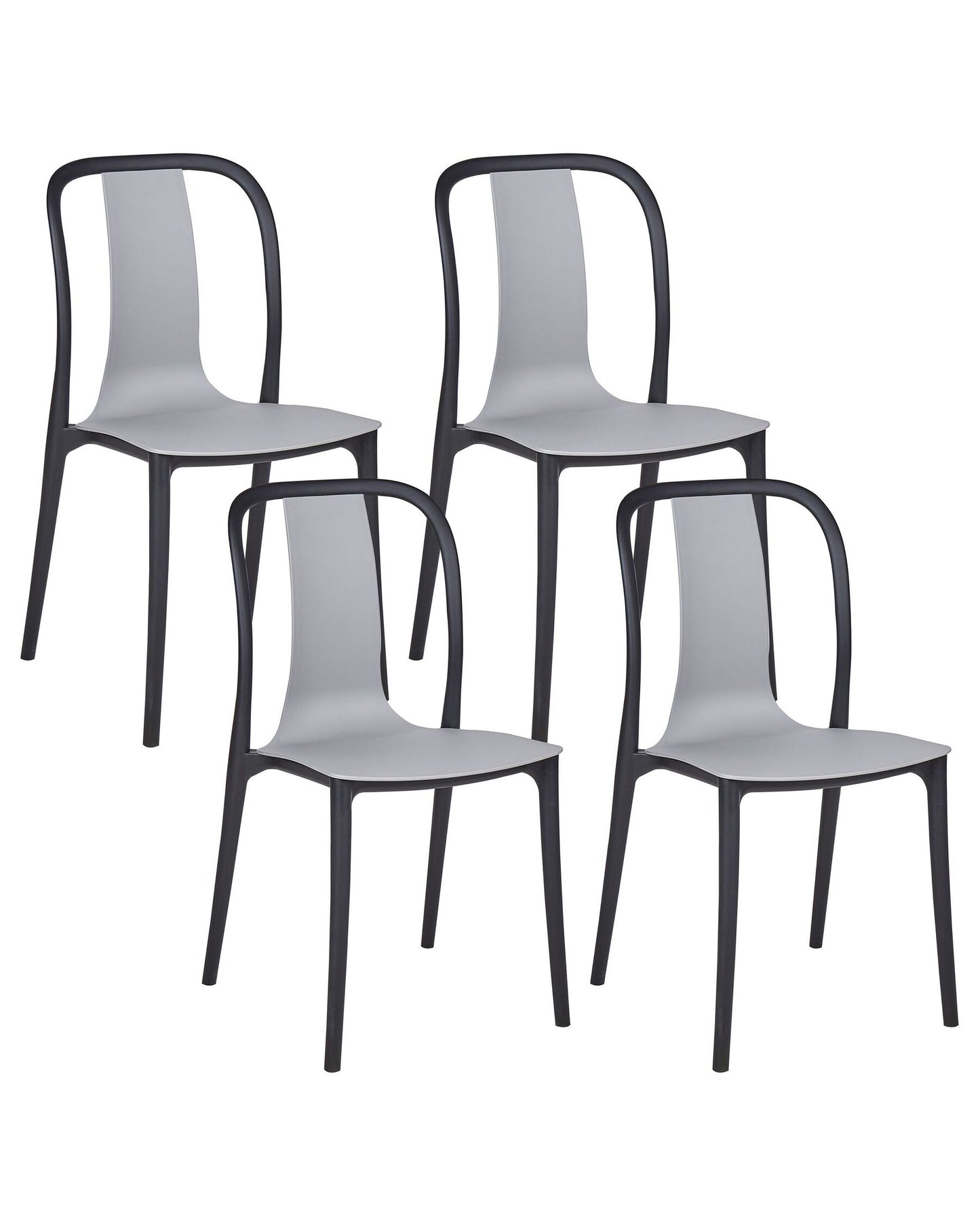 Set of 4 Garden Chairs SPEZIA Grey