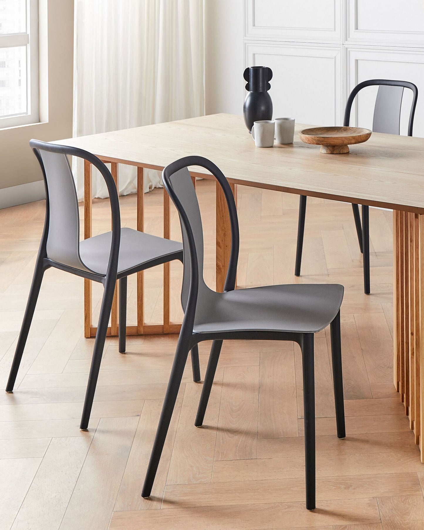 Set of 4 Garden Chairs SPEZIA Grey