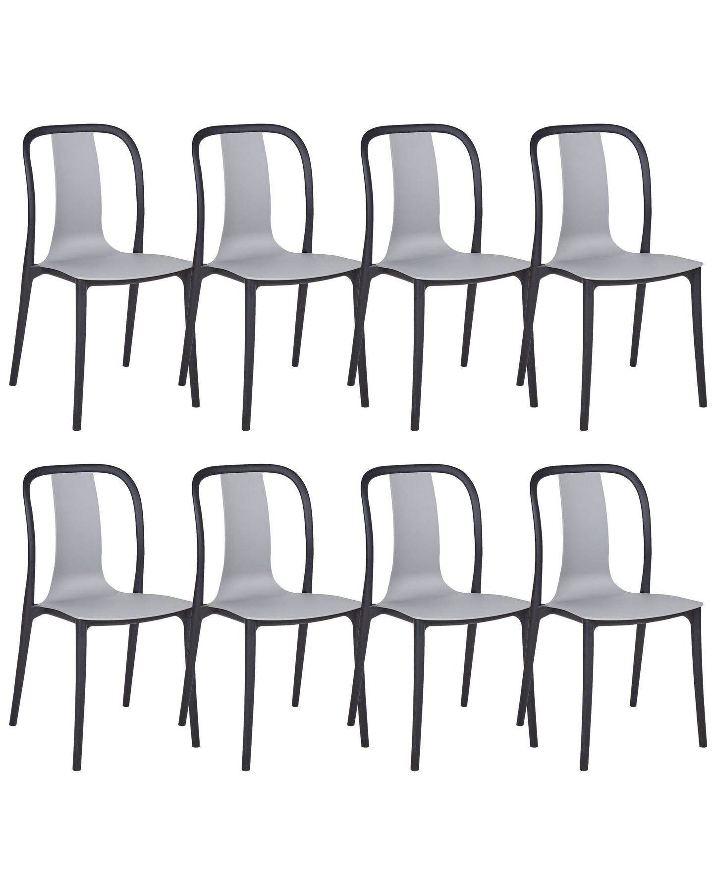 Set of 8 Garden Chairs SPEZIA Grey