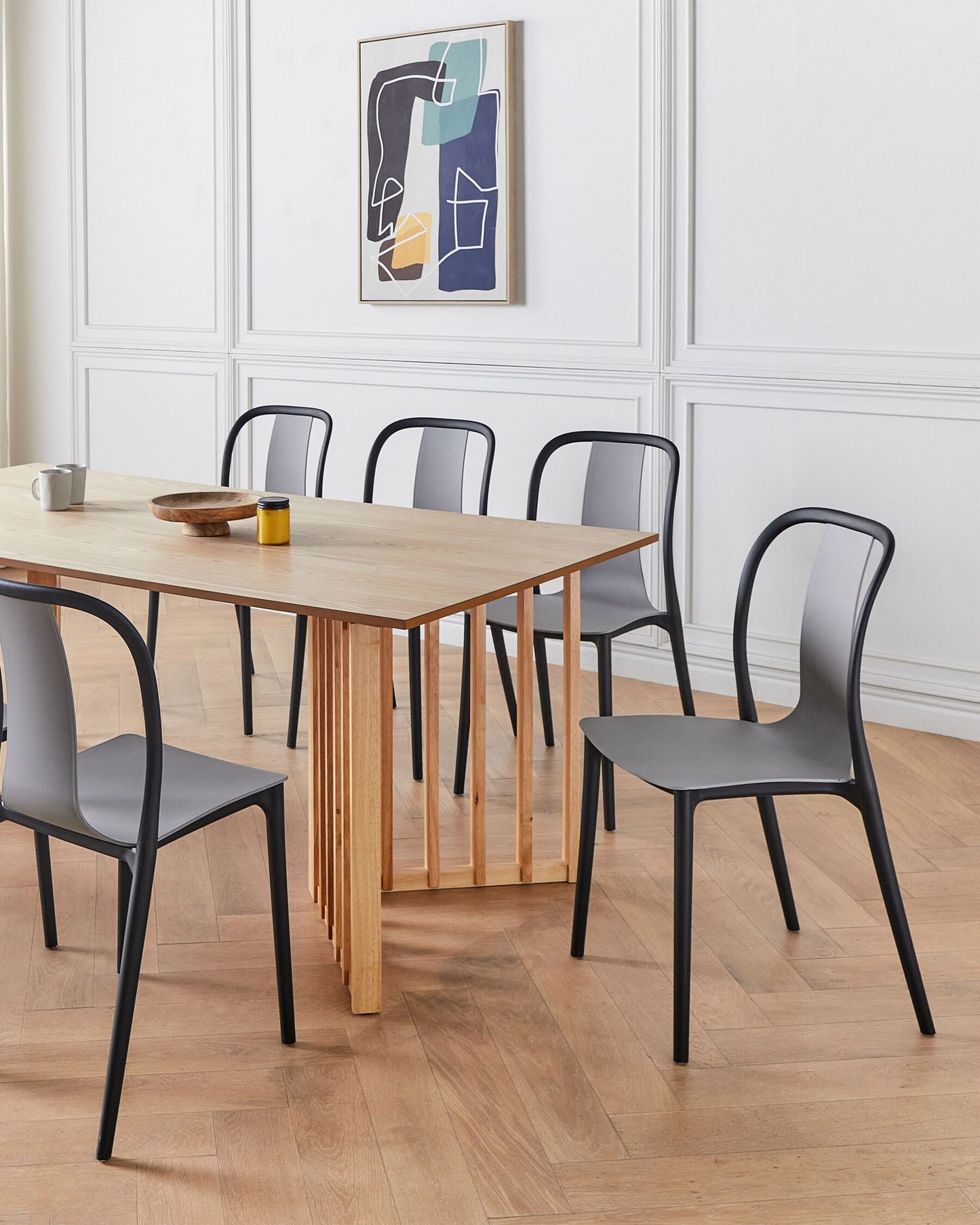 Set of 8 Garden Chairs SPEZIA Grey