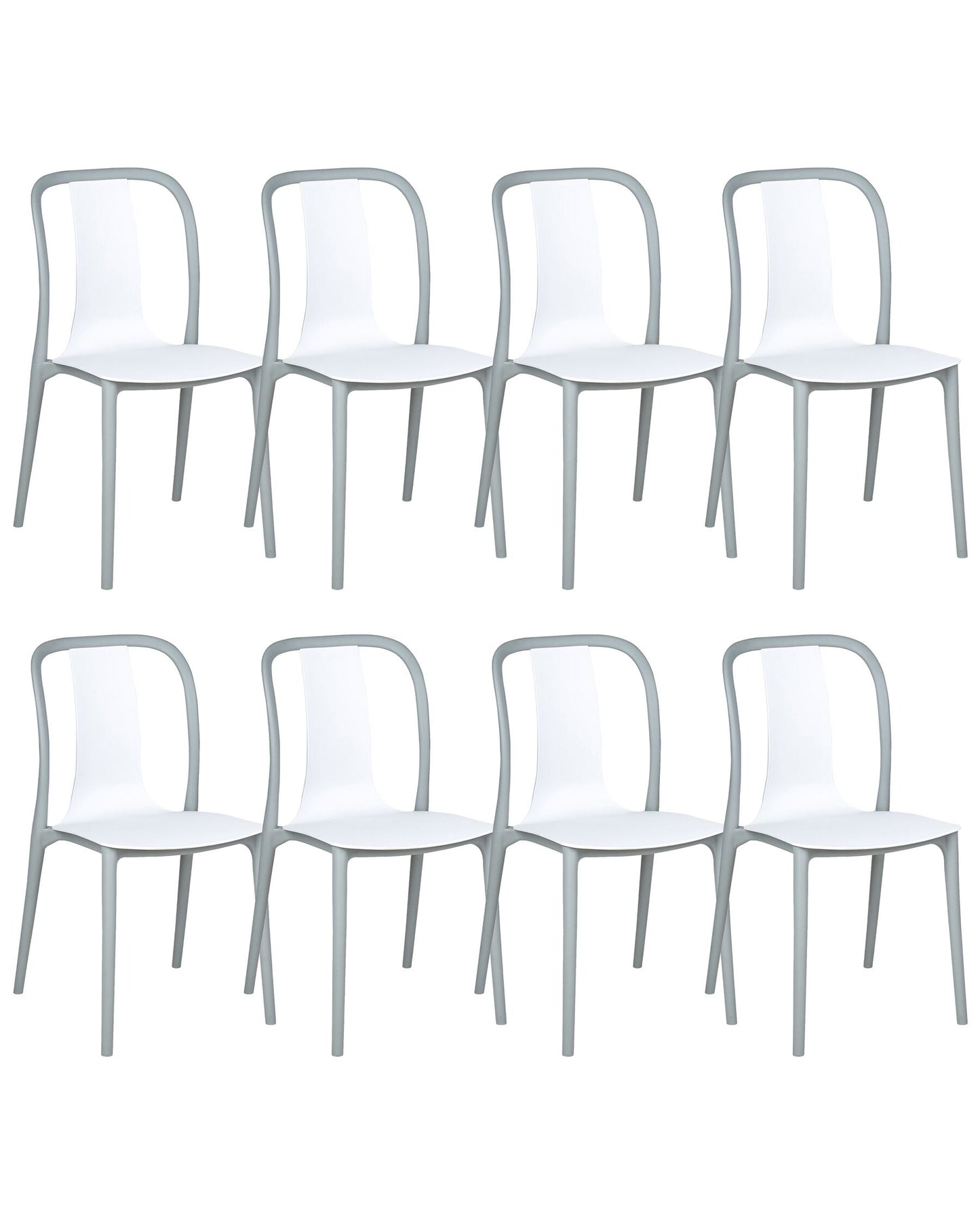 Set of 8 Garden Chairs SPEZIA White