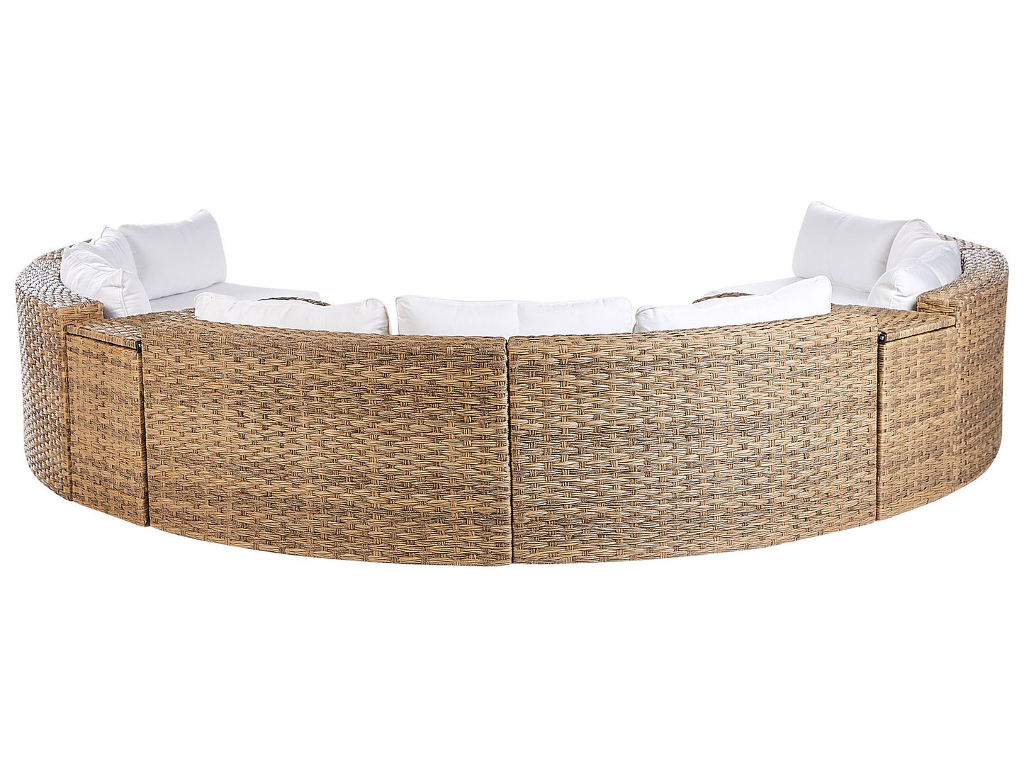 Garden Lounge Set with Table 9 Seater Rattan Golden Brown