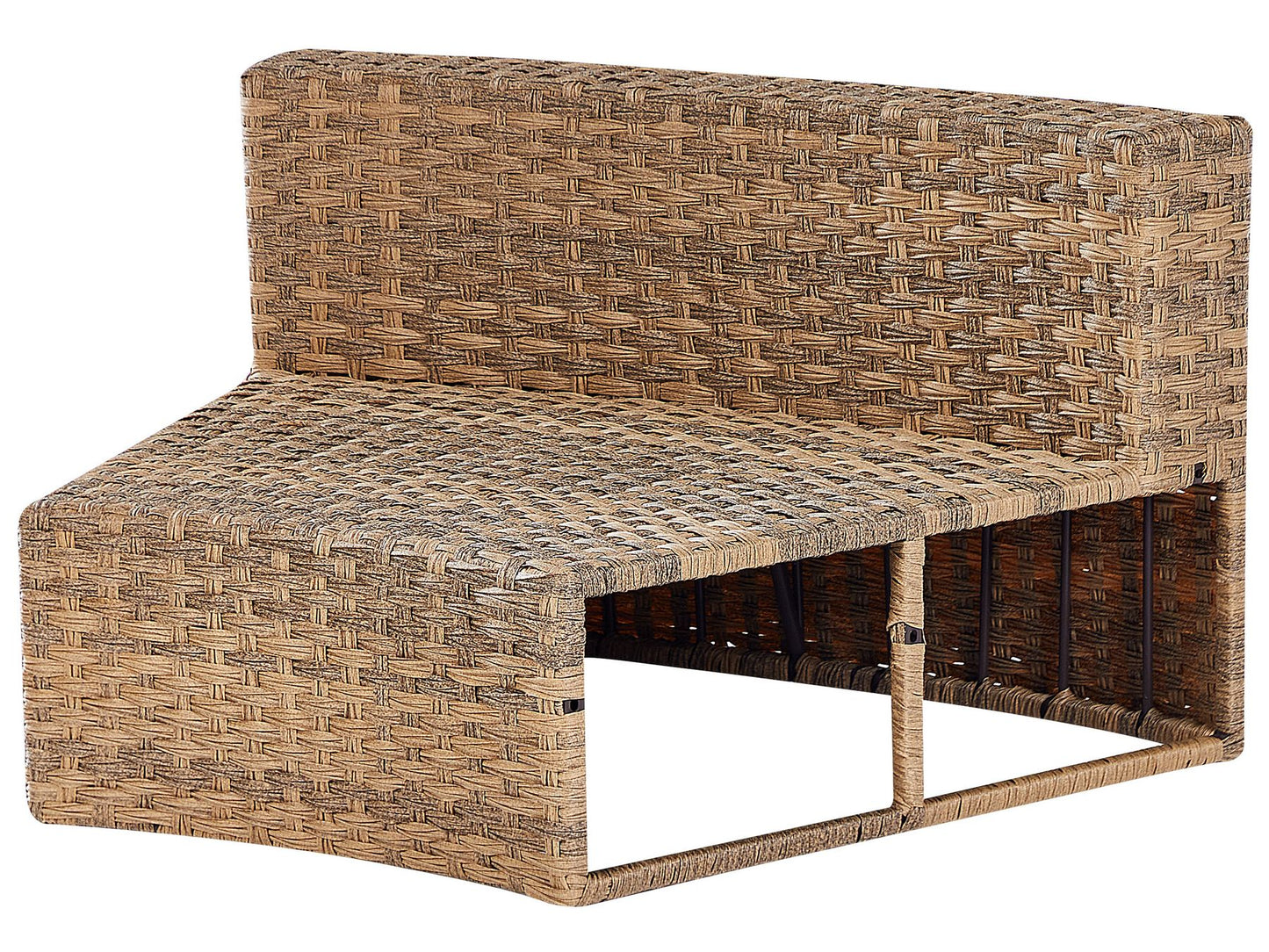 Garden Lounge Set with Table 9 Seater Rattan Golden Brown