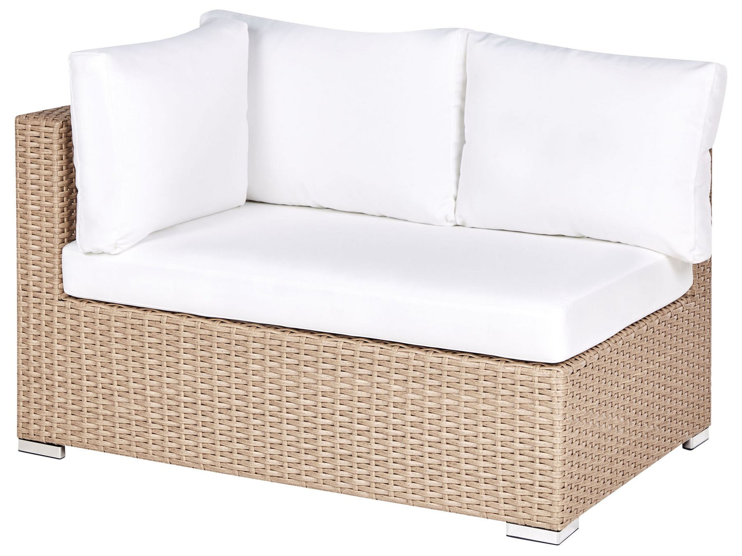 Garden Lounge Set with Table 8 Seater XXL Right Hand Modular PE Rattan Sand Beige